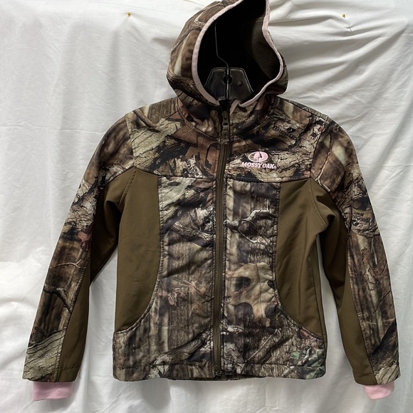 Mossy oak lined hooded camouflage jacket girl sz 8-10 - Picture 1 of 6